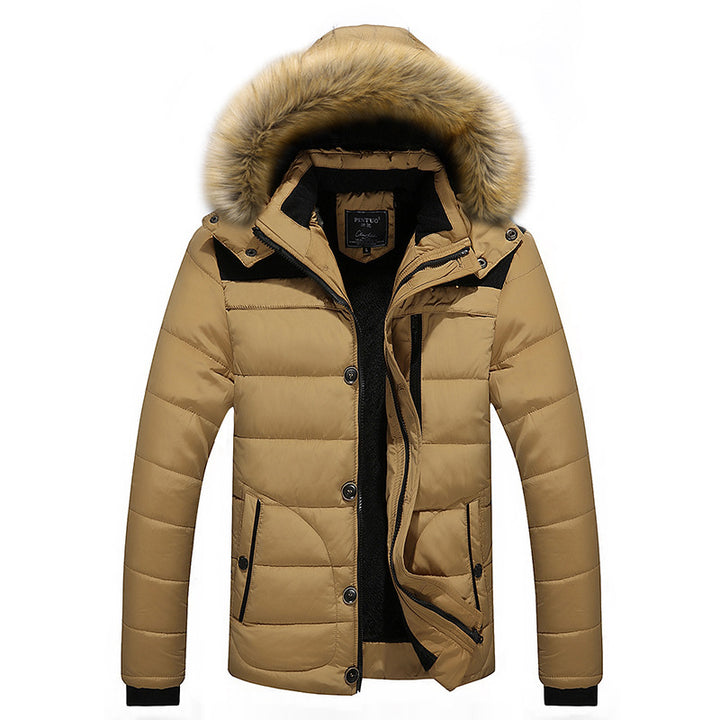 Men's padded parka with removable faux fur hood and thermal lining Mune Fashion