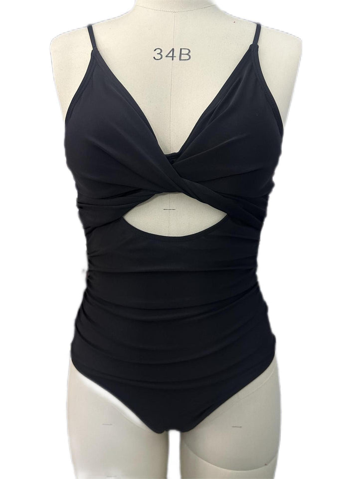 Ladies Elegant One-Piece Swimsuit with Fashionable Cut-Out Mune Fashion