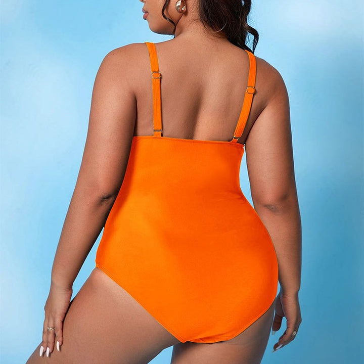 Women One-Piece Swimsuit with Sophisticated Wrap Design and Side Cut-Outs Mune Fashion