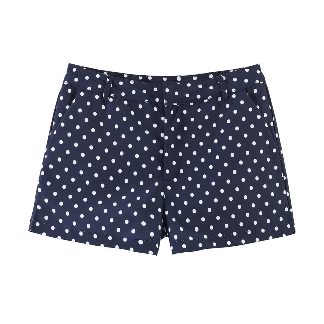 Women's wide High-Waist flared trousers with polka dot print and elastic waistband Mune Fashion