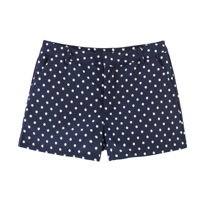 Women's wide High-Waist flared trousers with polka dot print and elastic waistband Mune Fashion