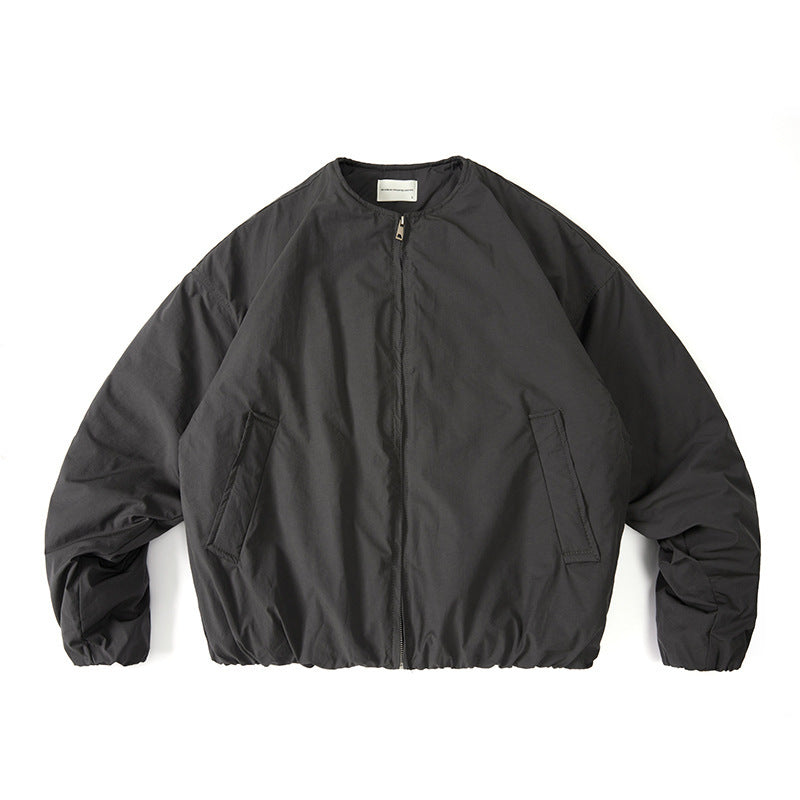 Unisex Lightweight Boxy Transition Jacket without Collar with Full Zip and Elastic Hem Mune Fashion