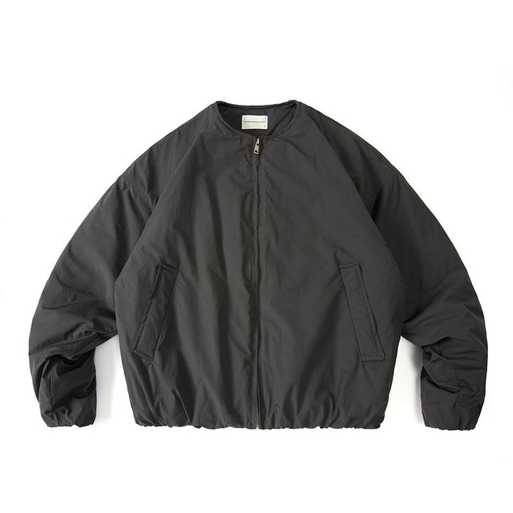 Unisex Lightweight Boxy Transition Jacket without Collar with Full Zip and Elastic Hem Mune Fashion