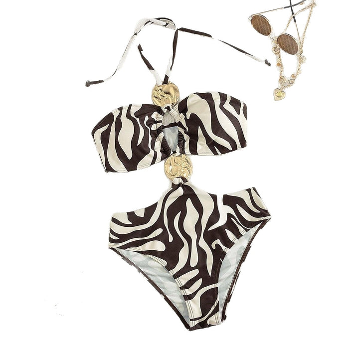 Ladies Bandeau Bikini with fashionable cut-outs and golden accents Mune Fashion