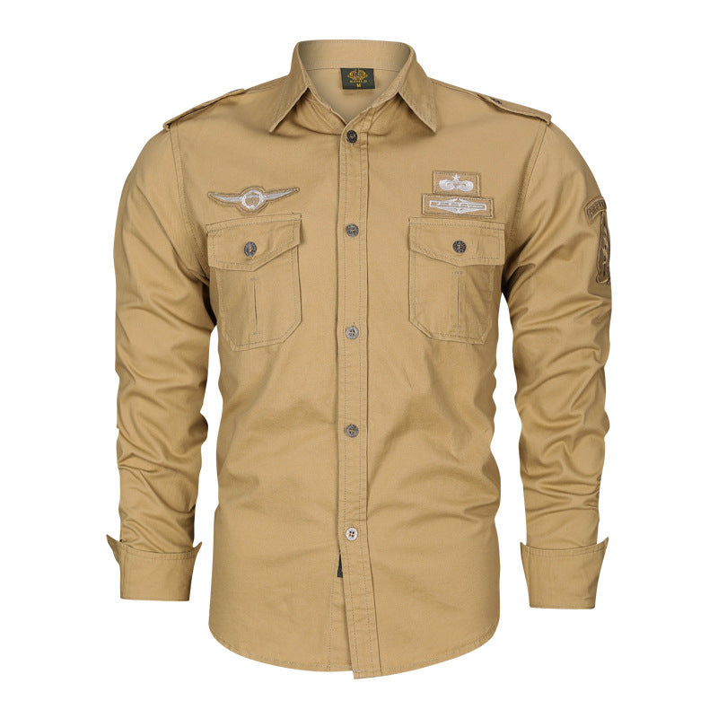 Men's Fashion Long Sleeve Shirt with Practical Chest Pockets Mune Fashion