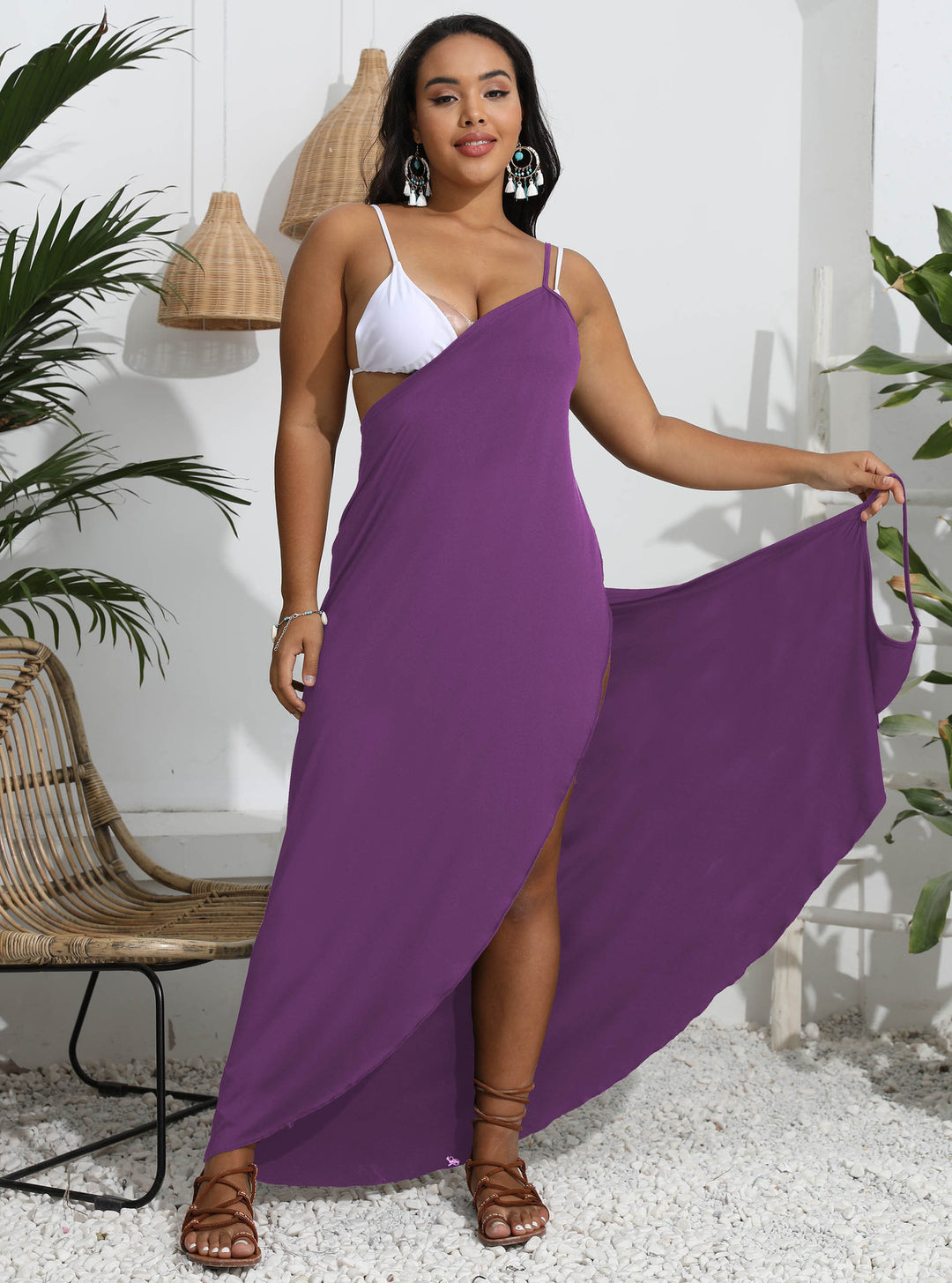 Women's Maxi Dress with Trendy Wrap Design Mune Fashion