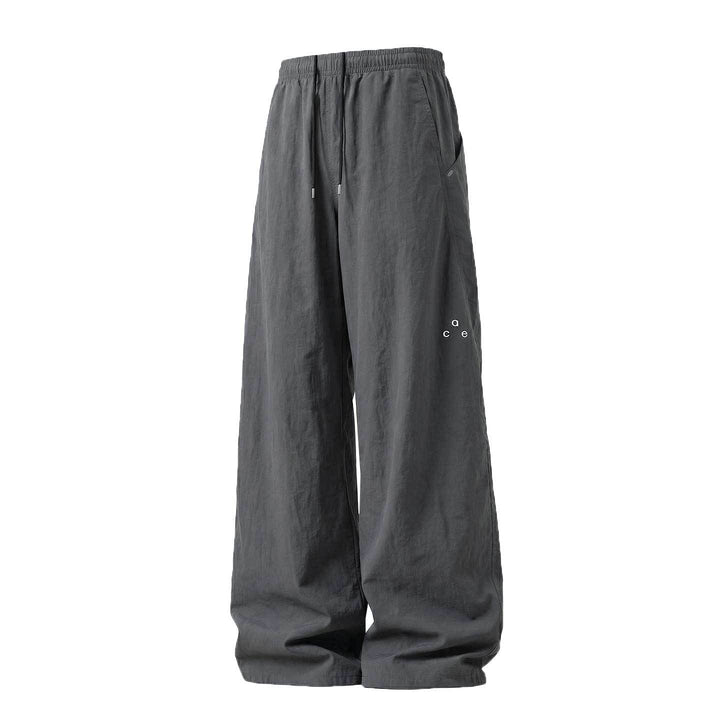 Unisex locker cut baggy pants in linen look with elastic waistband and drawstring Mune Fashion