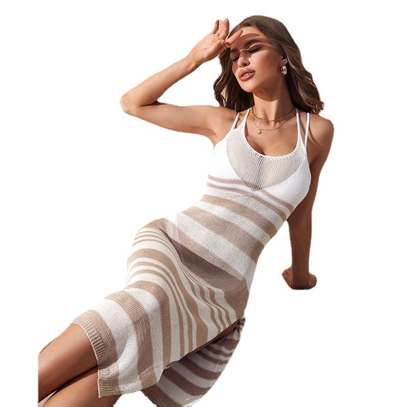Women's knitted dress with side slits Mune Fashion