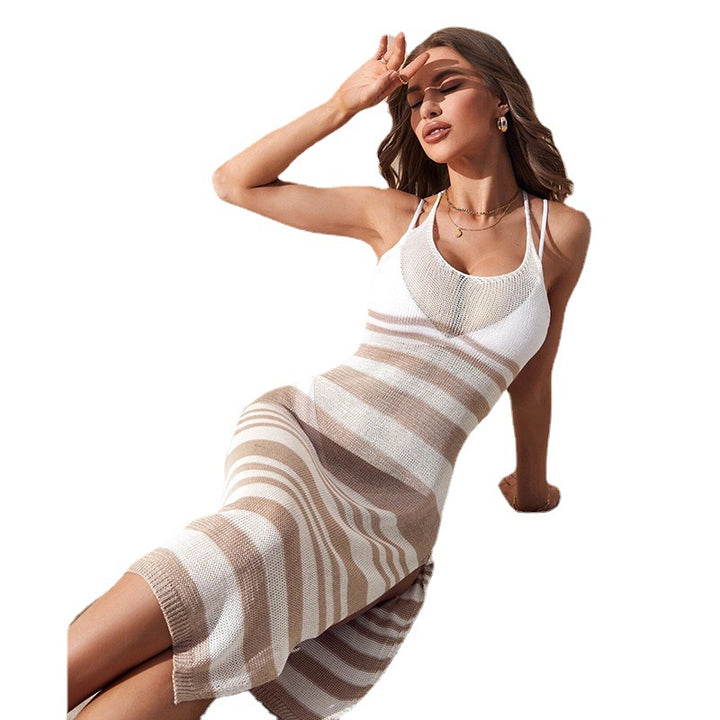 Women's knitted dress with side slits Mune Fashion