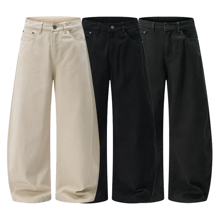 Men's Ultra-Wide Cotton Twill Palazzo Pants with Flowing Oversize Silhouette Mune Fashion