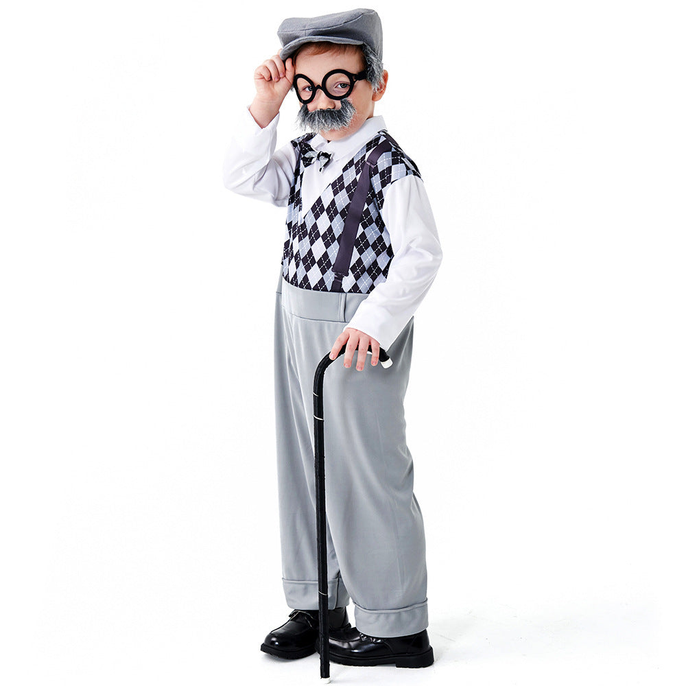 Men's carnival costume as a stylish grandfather with characteristic accessories Mune Fashion