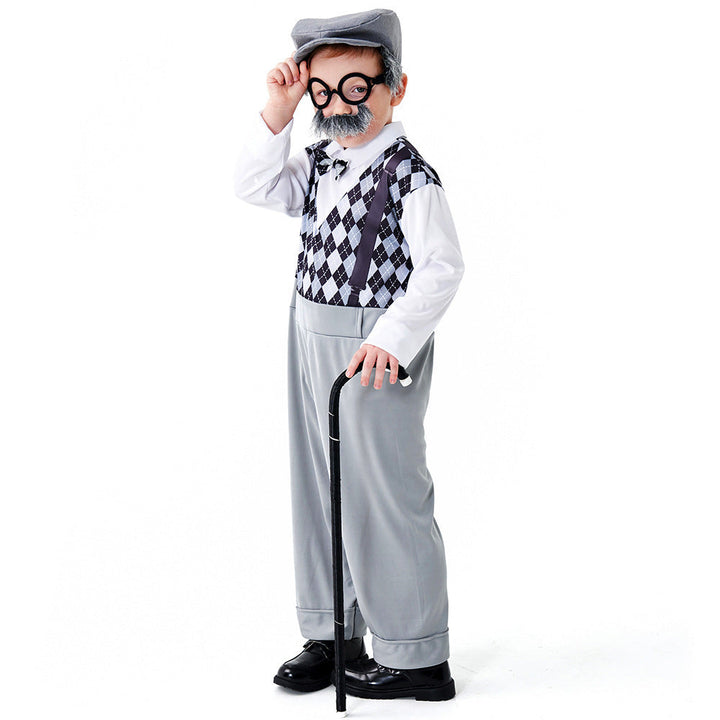 Men's carnival costume as a stylish grandfather with characteristic accessories Mune Fashion