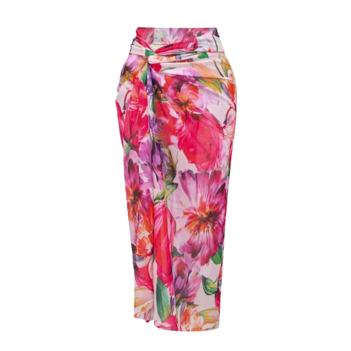 Women's elegant swimsuit with floral wrap skirt Mune Fashion