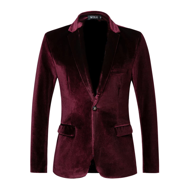 Men's custom tailored velvet blazer Slim Fit with single-breasted button placket and flap pockets Mune Fashion