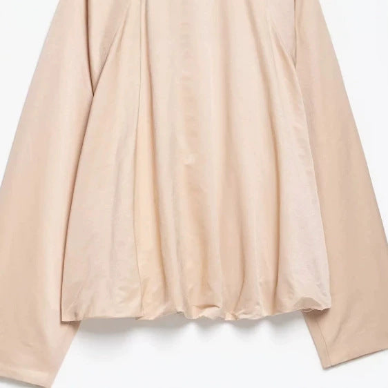 Women Short Blouson made of Artificial Leather with Double-Breasted Button Placket and Shoulder Cape Mune Fashion