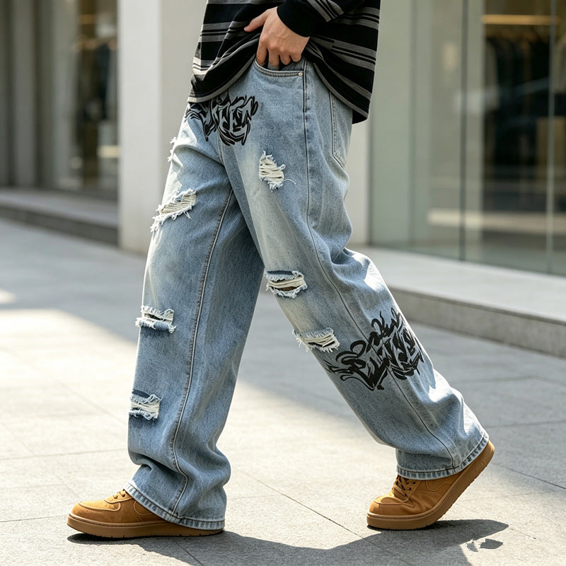 Men's Stylish Ripped Jeans Mune Fashion