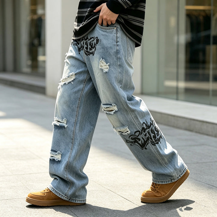 Men's Stylish Ripped Jeans Mune Fashion