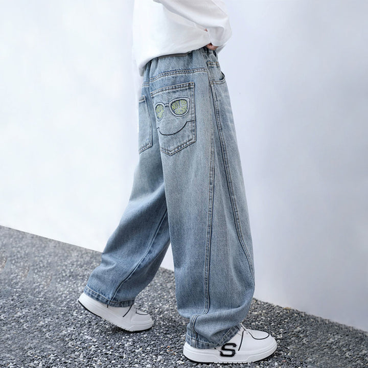 Unisex wide denim pants with special pockets Mune Fashion