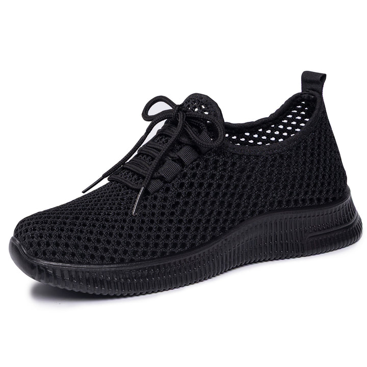 Women's breathable mesh slip-on sneakers with elastic lacing and flexible profile sole Mune Fashion