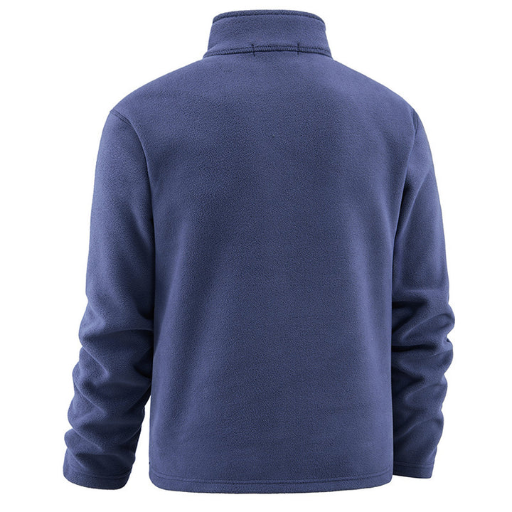 Men's fleece pullover with troyer collar and half zipper made of soft microfleece Mune Fashion