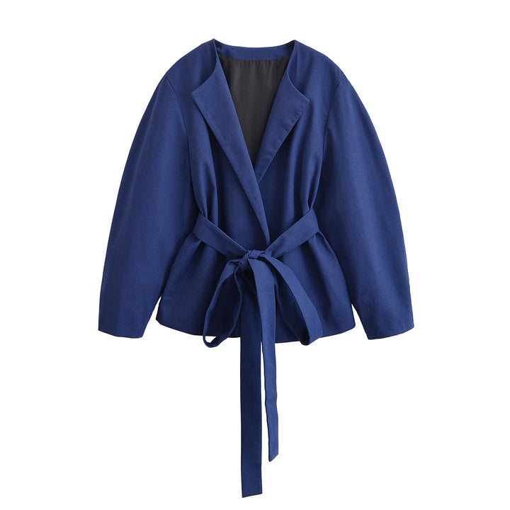 Women's short blazer in kimono style with tie belt and boxy silhouette Mune Fashion