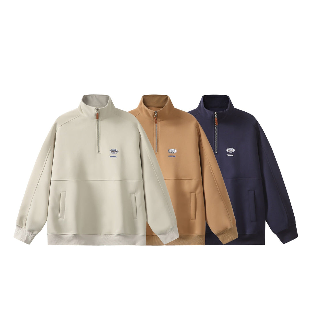 Men's half-zip sweatshirt with stand-up collar, kangaroo pocket, and relaxed fit Mune Fashion