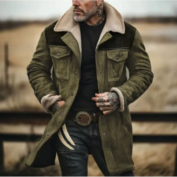 Men's Premium Suede Jacket with Teddy Lining Mune