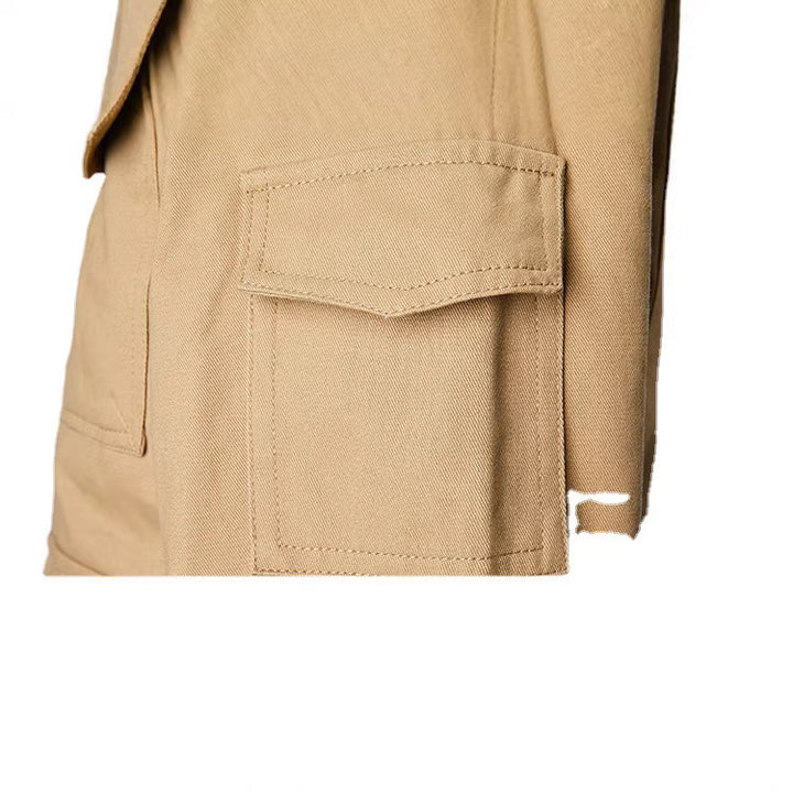 Men's military field jacket with multiple pockets, shoulder epaulettes, and ribbed cuffs Mune Fashion