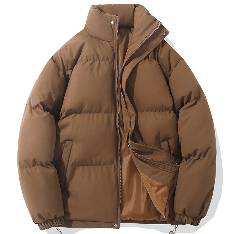 Men's warming puffer jacket with high stand-up collar, concealed two-way zipper and elastic cuffs Mune Fashion