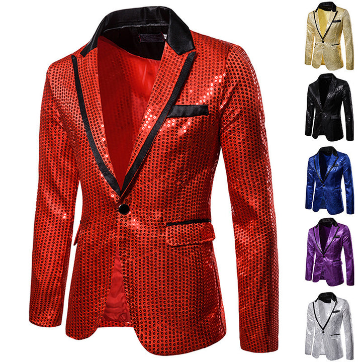 Men's sequined blazer with contrasting lapel and tailored silhouette Mune Fashion