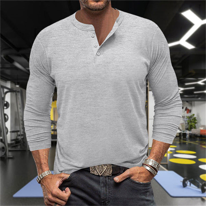 Men's Long Sleeve Henley Shirt made of breathable cotton blend Mune Fashion