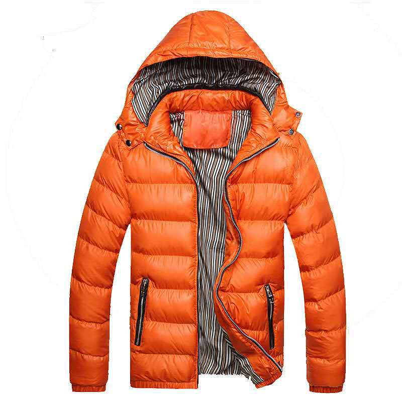Men's Lightweight Padded Jacket with Hood, Thermal Insulation and Striped Lining Mune Fashion