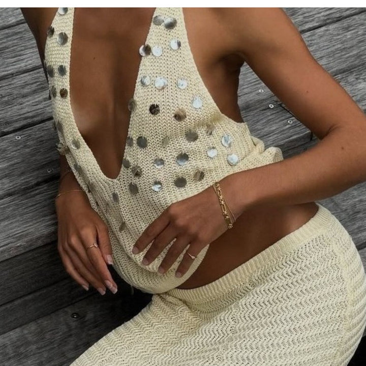 Women’s knit top with sparkling details Mune Fashion