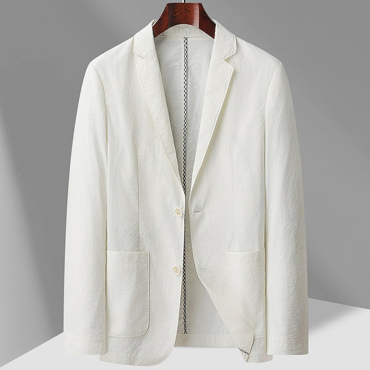 Men's Lightweight Unstructured Blazer with Patch Pockets & Notched Lapel Mune Fashion