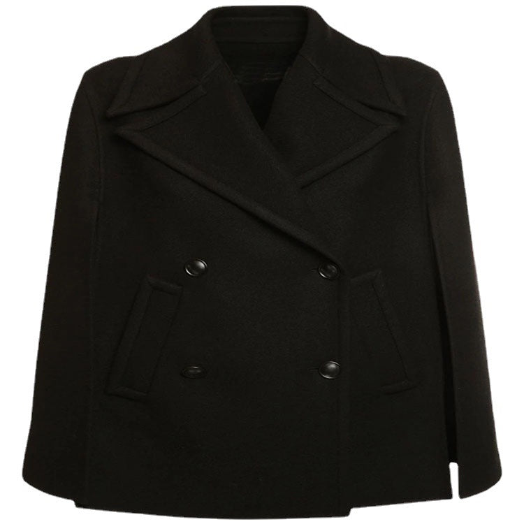 Women Short Cape Blazer in minimalist tailoring with boxy silhouette Mune Fashion