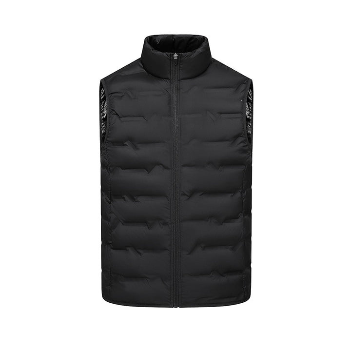 Men's Lightweight Down Look Vest with High Collar, Heat Panels & Concealed Insert Pockets Mune Fashion