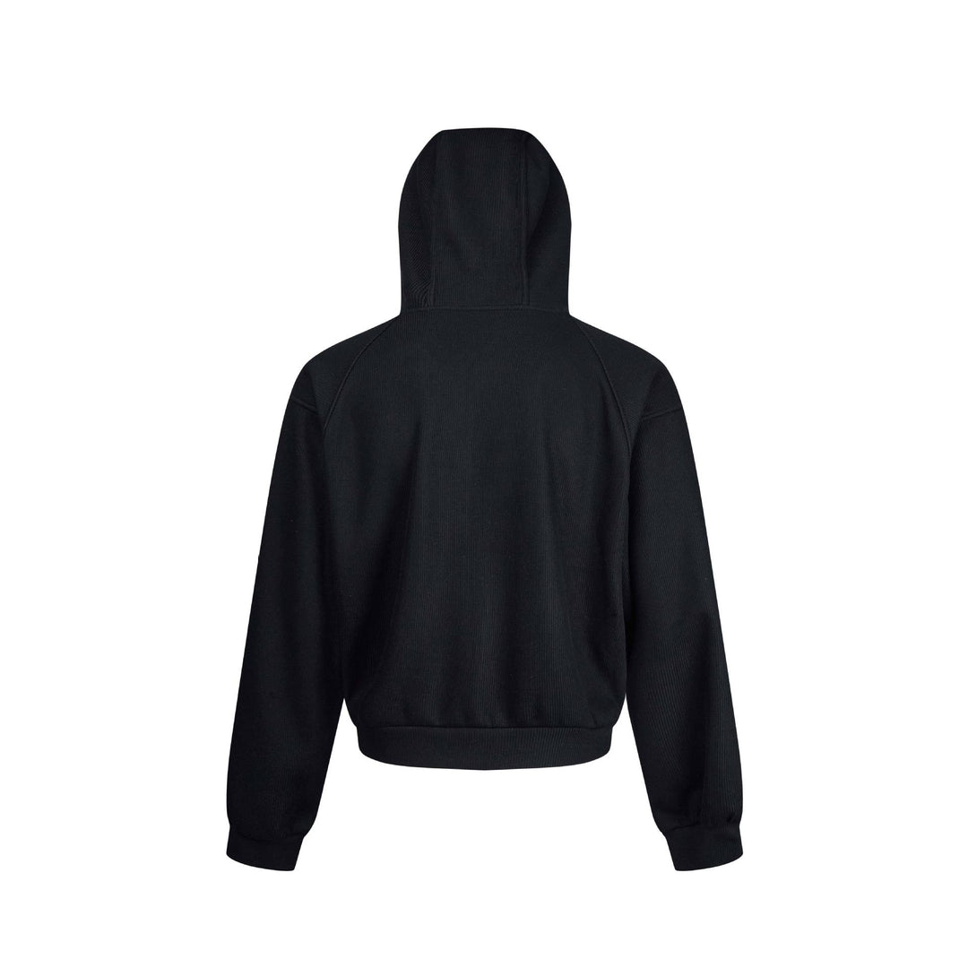 Ladies hooded sweatshirt jacket with zipper and raglan sleeves Mune Fashion