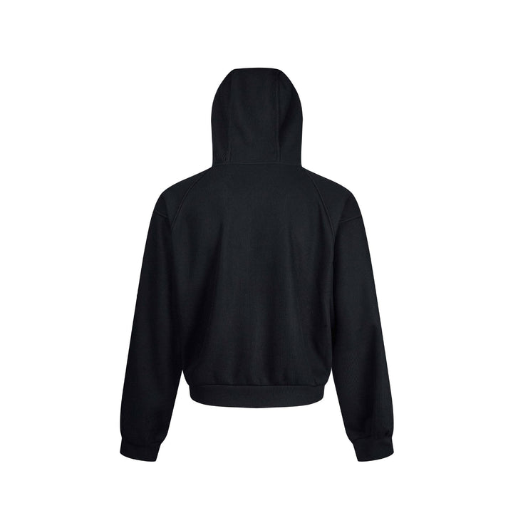 Ladies hooded sweatshirt jacket with zipper and raglan sleeves Mune Fashion