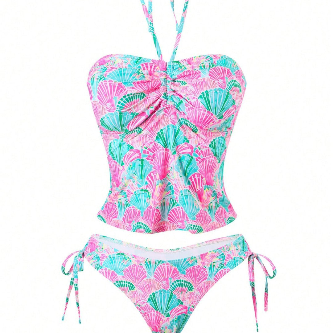 Women's bandeau bikini with playful shell pattern and adjustable straps Mune Fashion