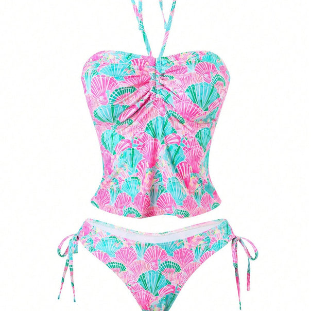 Women's bandeau bikini with playful shell pattern and adjustable straps Mune Fashion