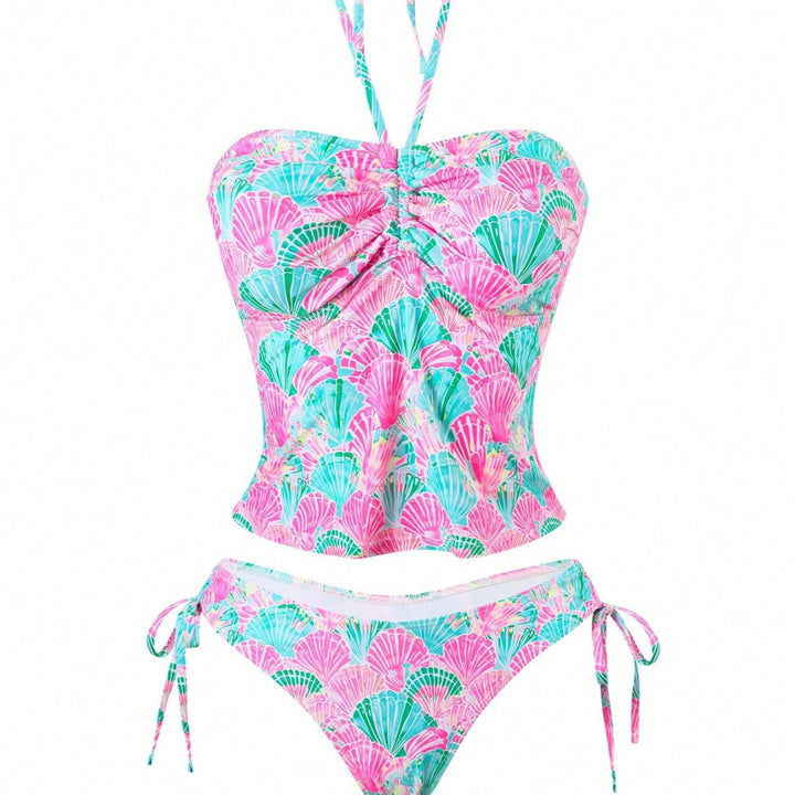 Women's bandeau bikini with playful shell pattern and adjustable straps Mune Fashion
