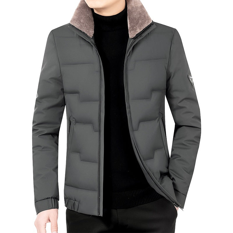 Men's Slim-Fit Padded Transitional Jacket with Soft Lined Stand Collar and Concealed Zipper Mune Fashion