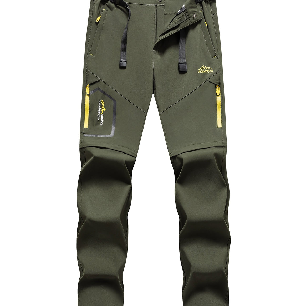 Men's Technical Softshell Zipper Hiking Pants with Removable Legs and Adjustable Belt Mune Fashion