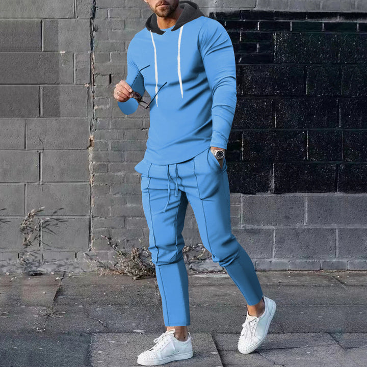 Men's two-piece hoodie lounge set with slim fit hoodie and tapered joggers Mune Fashion
