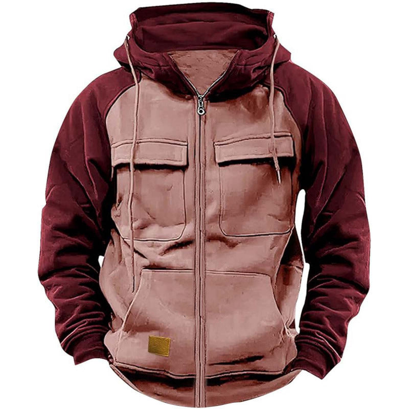 Men's hooded jacket with cargo pockets and full zip Mune Fashion