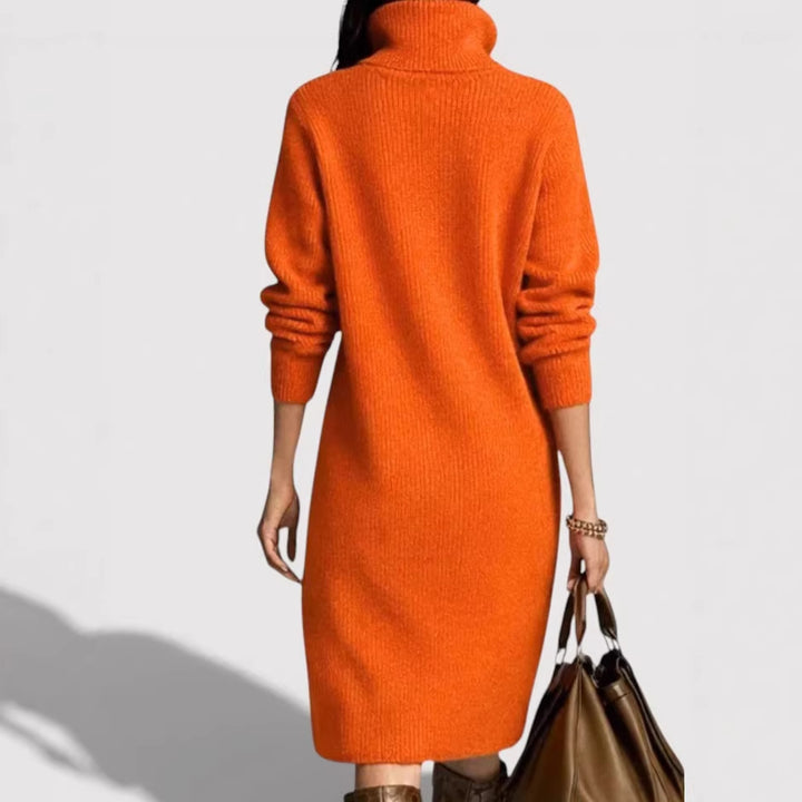 Women's Comfortable Knit Dress with Button Details