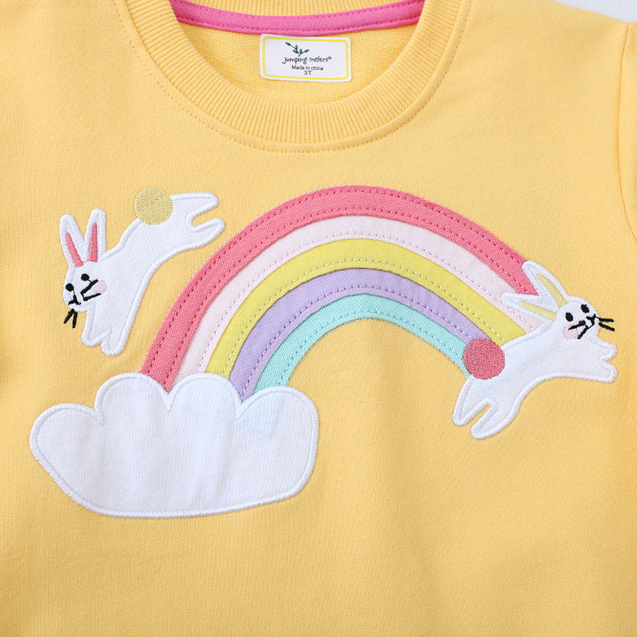 Girls sweatshirt with colorful rainbow and bunny design Mune Fashion