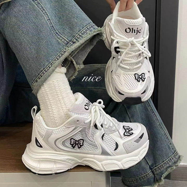 Women's sneakers with playful bow detail and breathable mesh upper Mune Fashion
