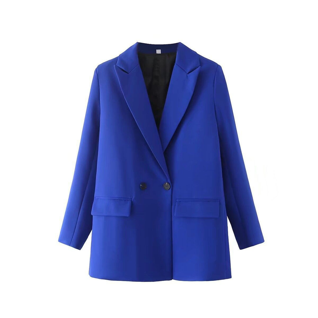 Women's Oversize Double-Breasted Blazer with Lapel and Soft Lining Mune Fashion