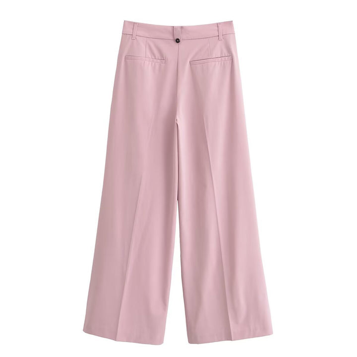 Ladies Wide Pleated Palazzo Trousers with High Waist Mune Fashion